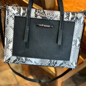 Steve Madden Black Snakeskin Bag EUC